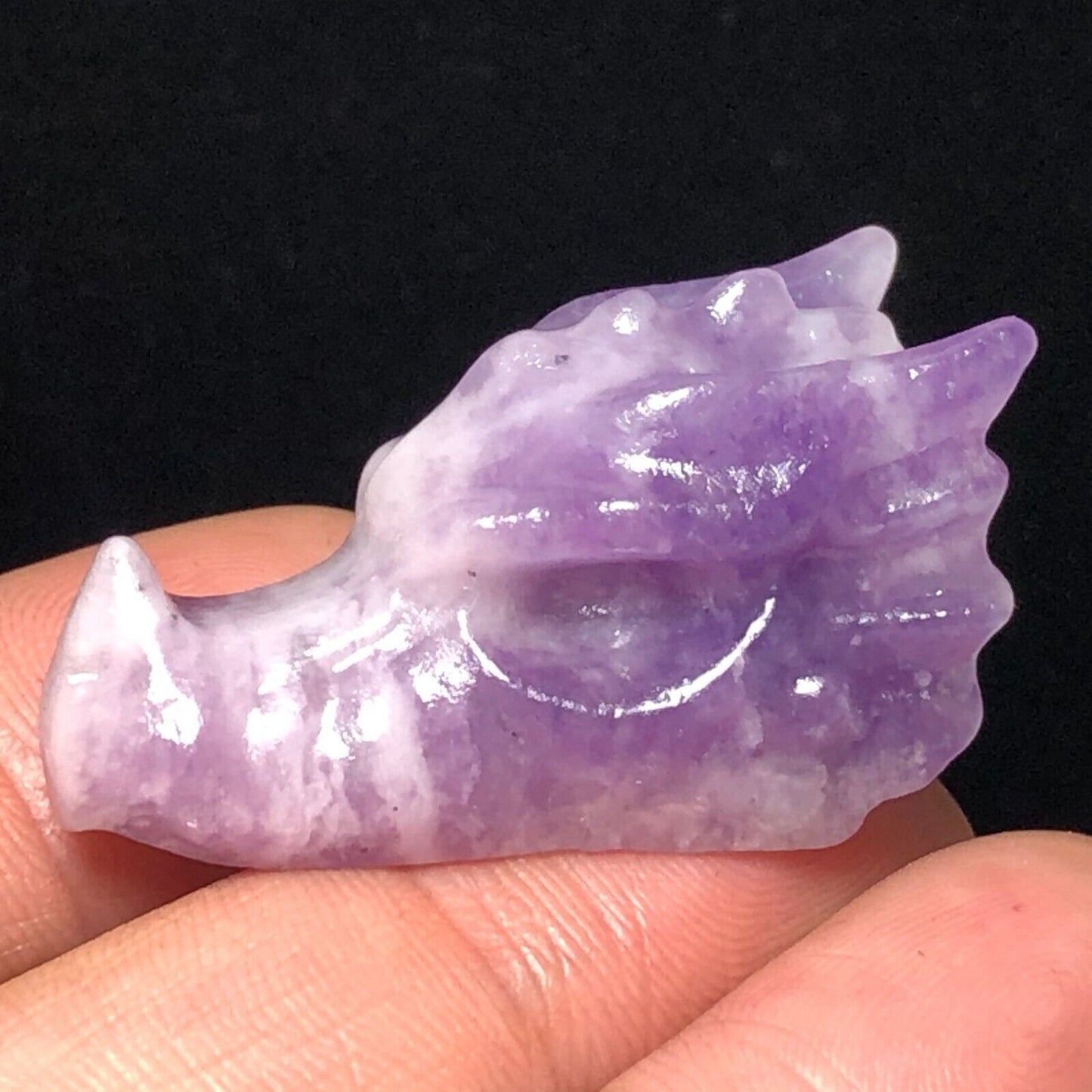 Rare Stone Skull Dragon, 20mm Tall, 16g (Purple, Pink, White)