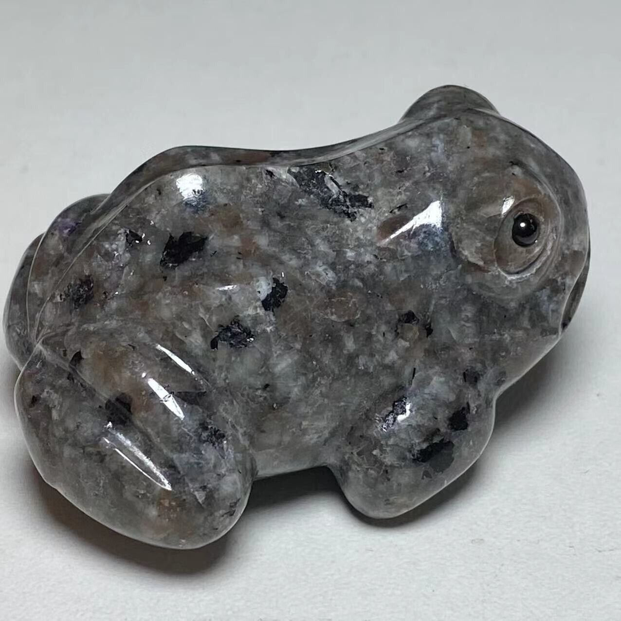 Rare Yooperlite Big Frog, 29mm Tall, 60g (Gray, Black)