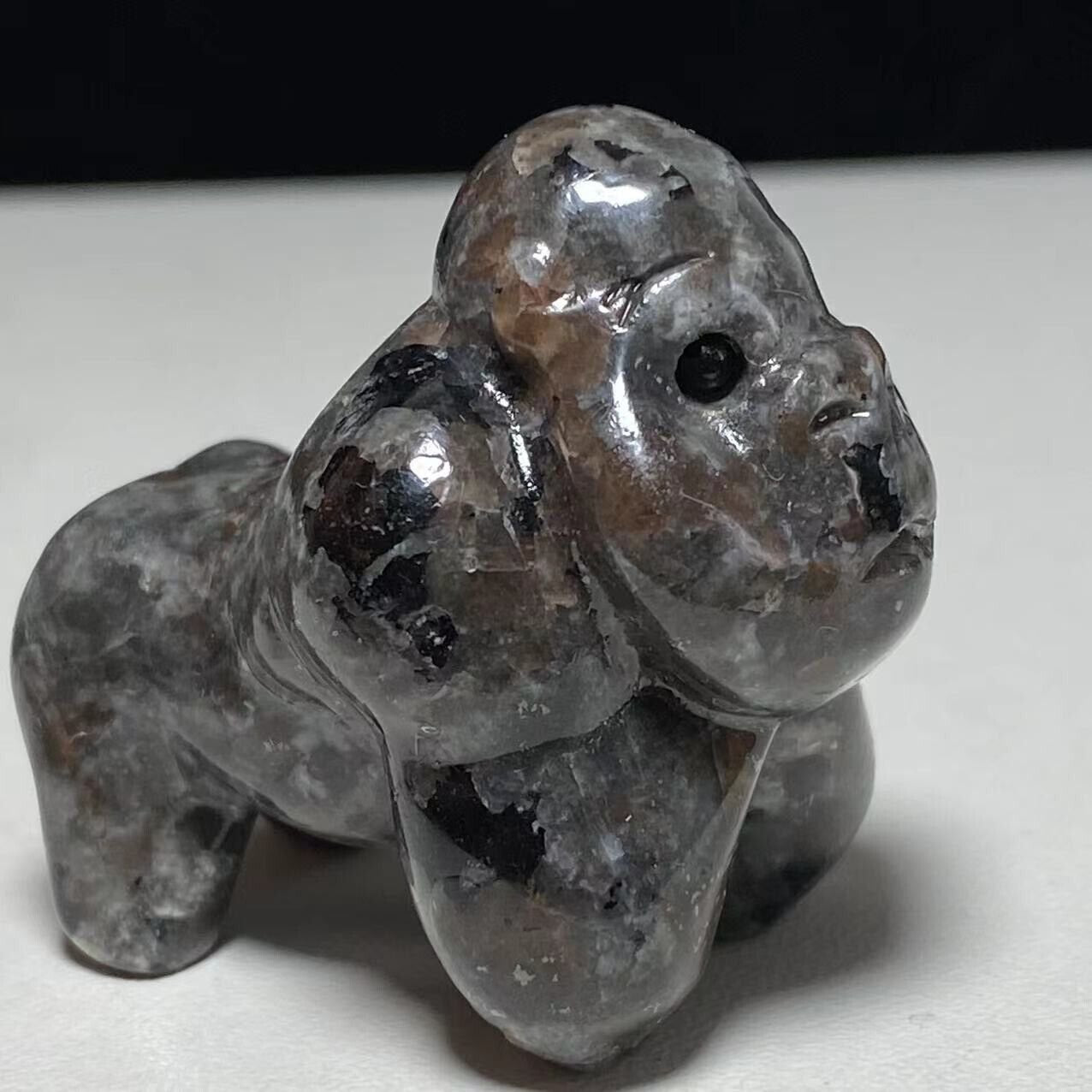 Rare Yooperlite Gorilla, 34mm Tall, 40g (Green, Black)