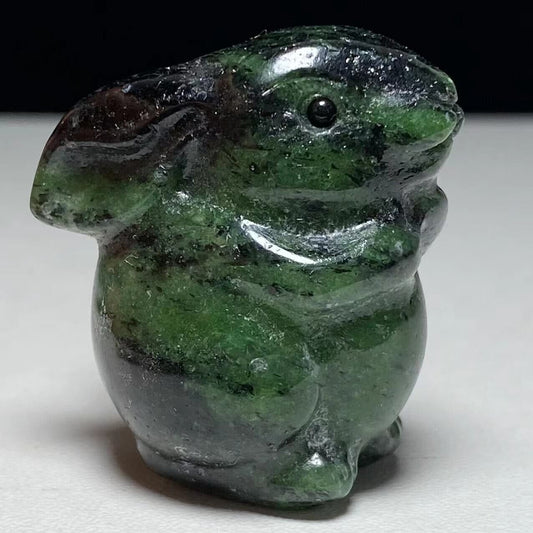 Rare Anyolite Rabbit, 35mm Tall, 35g (Green, Black)