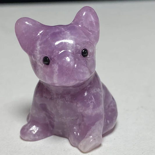 Rare Stone Puppy Dog, 30mm Tall, 15g (Purple, Black)