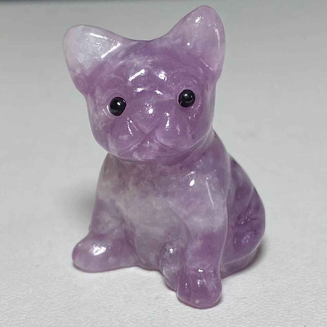 Rare Stone Puppy Dog, 30mm Tall, 15g (Purple, White, Gray)