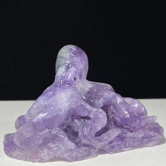 Stunning Fluroite Octopus with Purple, Green, Clear Crystals, 60mm Tall, 309g (Purple, Gray, White)