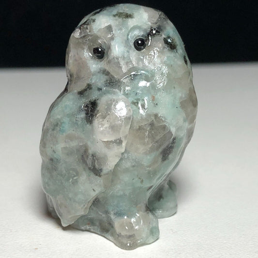 Rare Stone Owl, 35mm Tall, 27g (Green, Gray, Black)