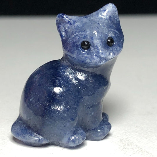 Unusual Stone Side Cat, 30mm Tall, 16g (Blue, Gray, Black)