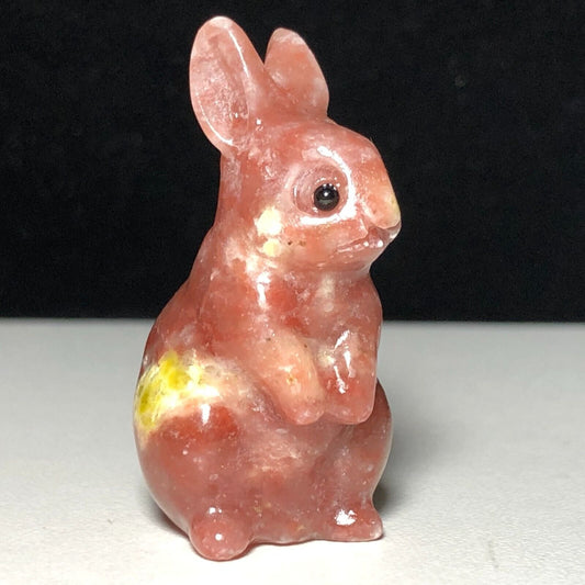 Unusual Unakite Rabbit, 40mm Tall, 20g (Pink, Red, Yellow)