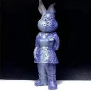 Stunning Blue Aventurine Anthro Rabbit, 159mm Tall, 265g (Blue, Gray)