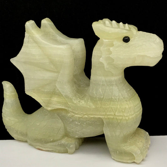 Stunning Calcite Dragon with Solid Crystals, 87mm Tall, 352g (Yellow, Green, White)