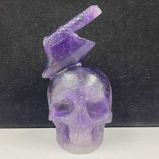 Rare Amethyst Skull with Solid Crystals, 95mm Tall, 227g (Purple)