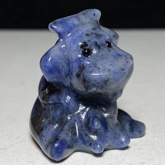 Unusual Blue Aventurine Cow, 32mm Tall, 23g