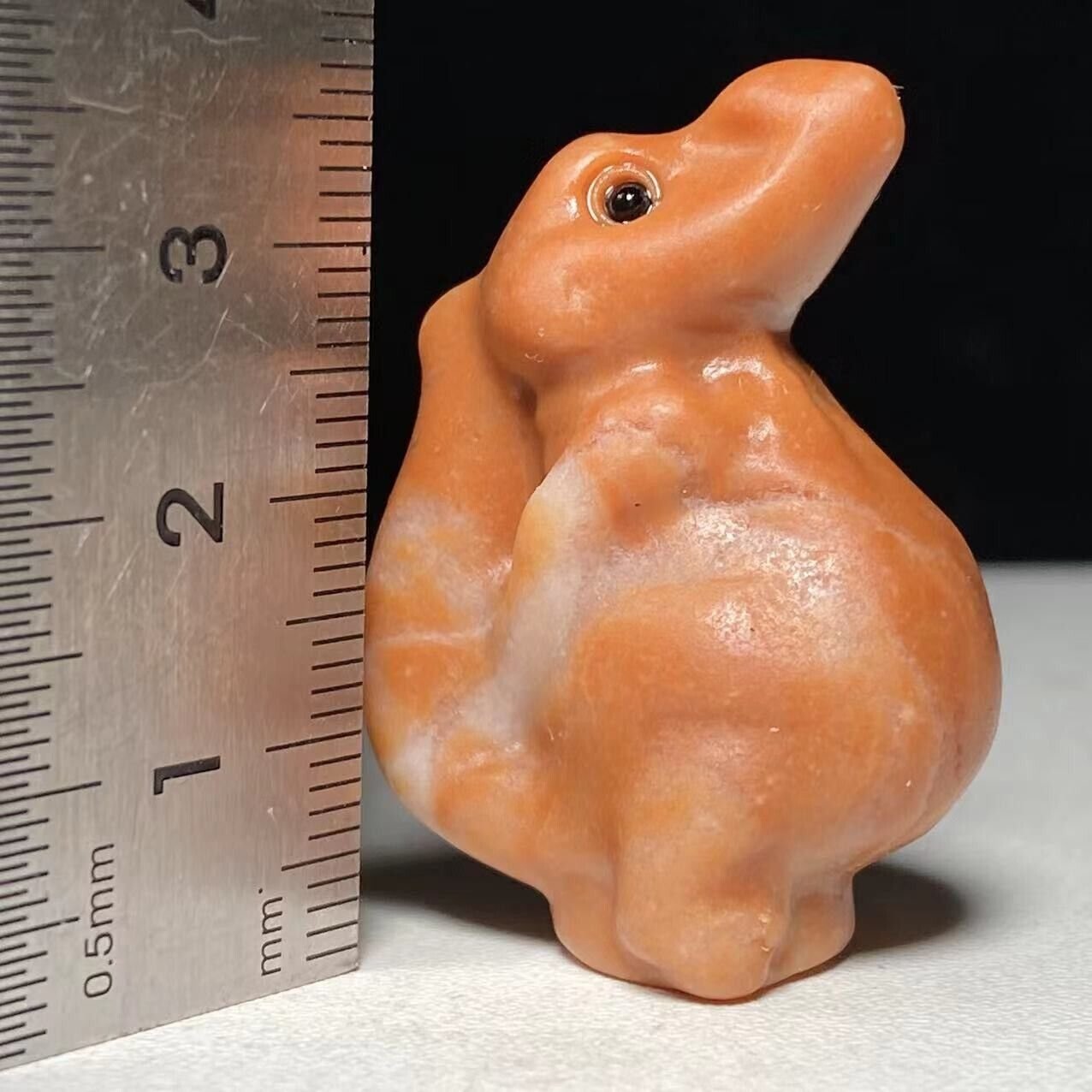 Common Soapstone Anthro Crocodile, 35mm Tall, 22g (Orange)