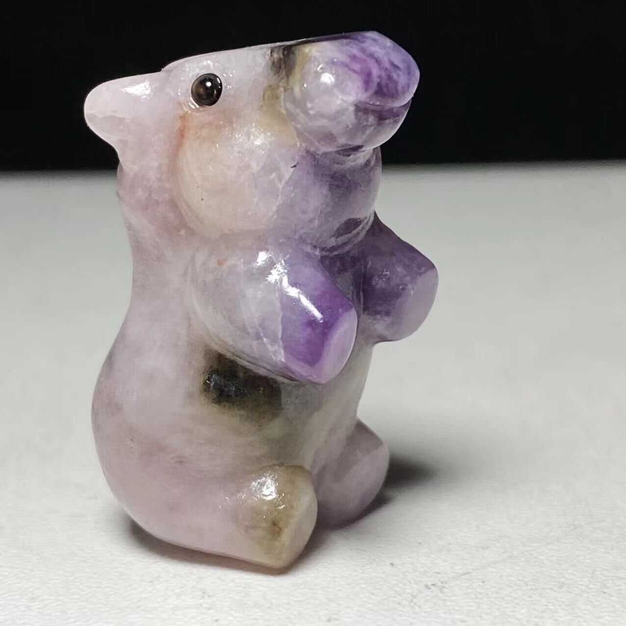 Rare Stone Hippo, 21mm Tall, 19g (Purple)