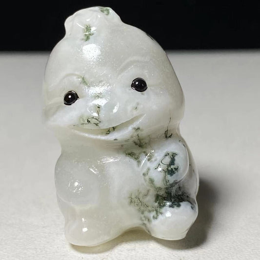 Unusual Stone Baby Dinosaur, 34mm Tall, 28g (White)