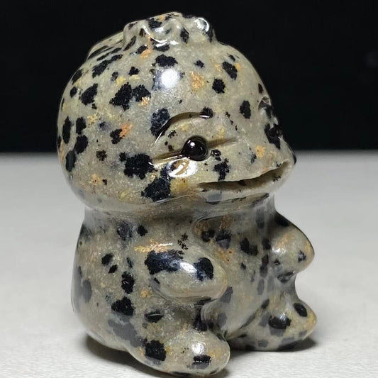 Rare Dalmation Jasper Baby Dinosaur, 34mm Tall, 28g