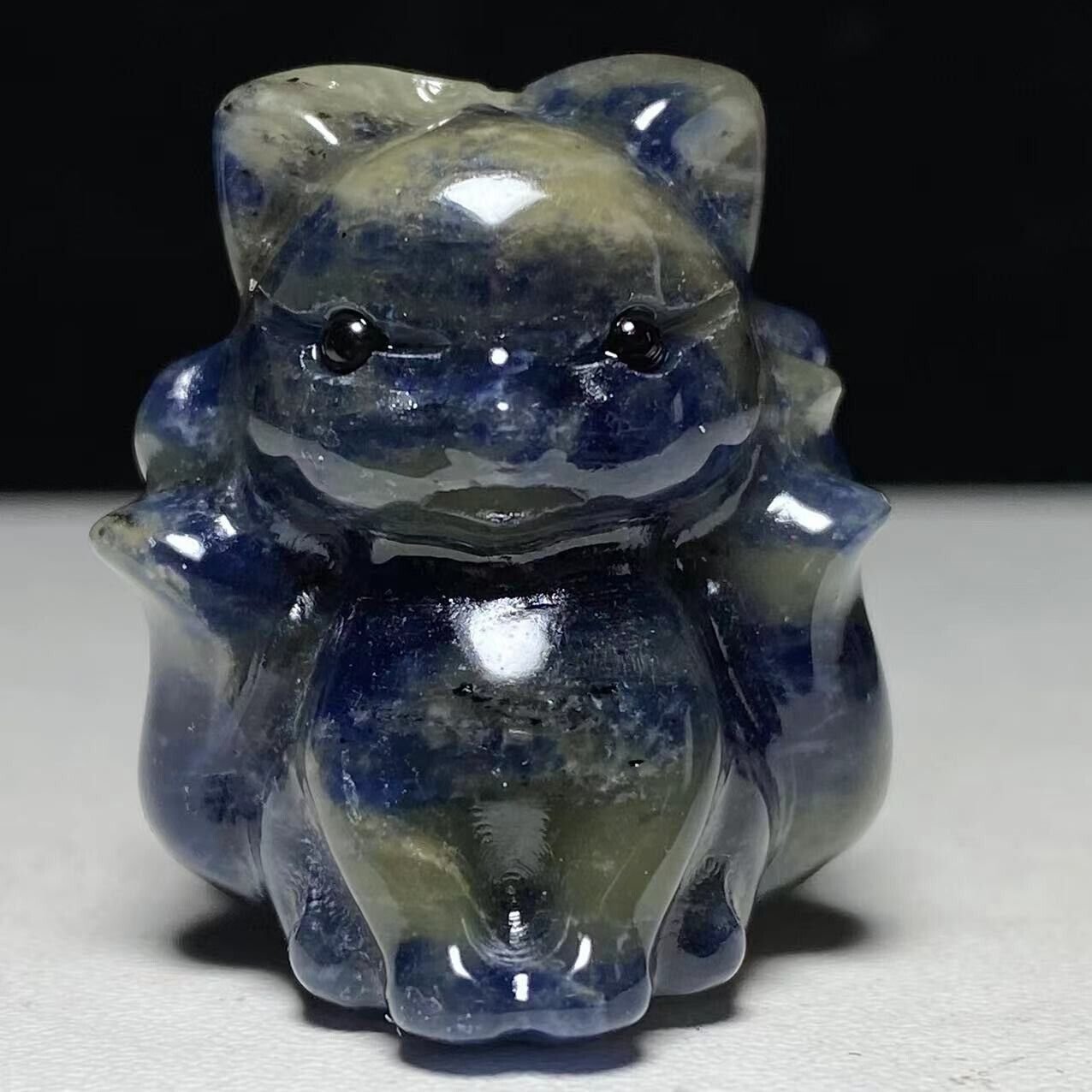 Rare Sodalite Sit Kitsune, 32mm Tall, 37g