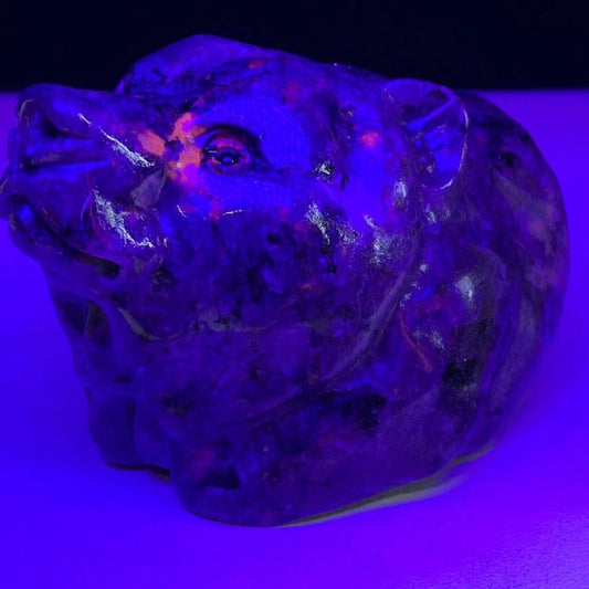 Stunning Yooperlite Bear, 42mm Tall, 156g (Orange, Green)