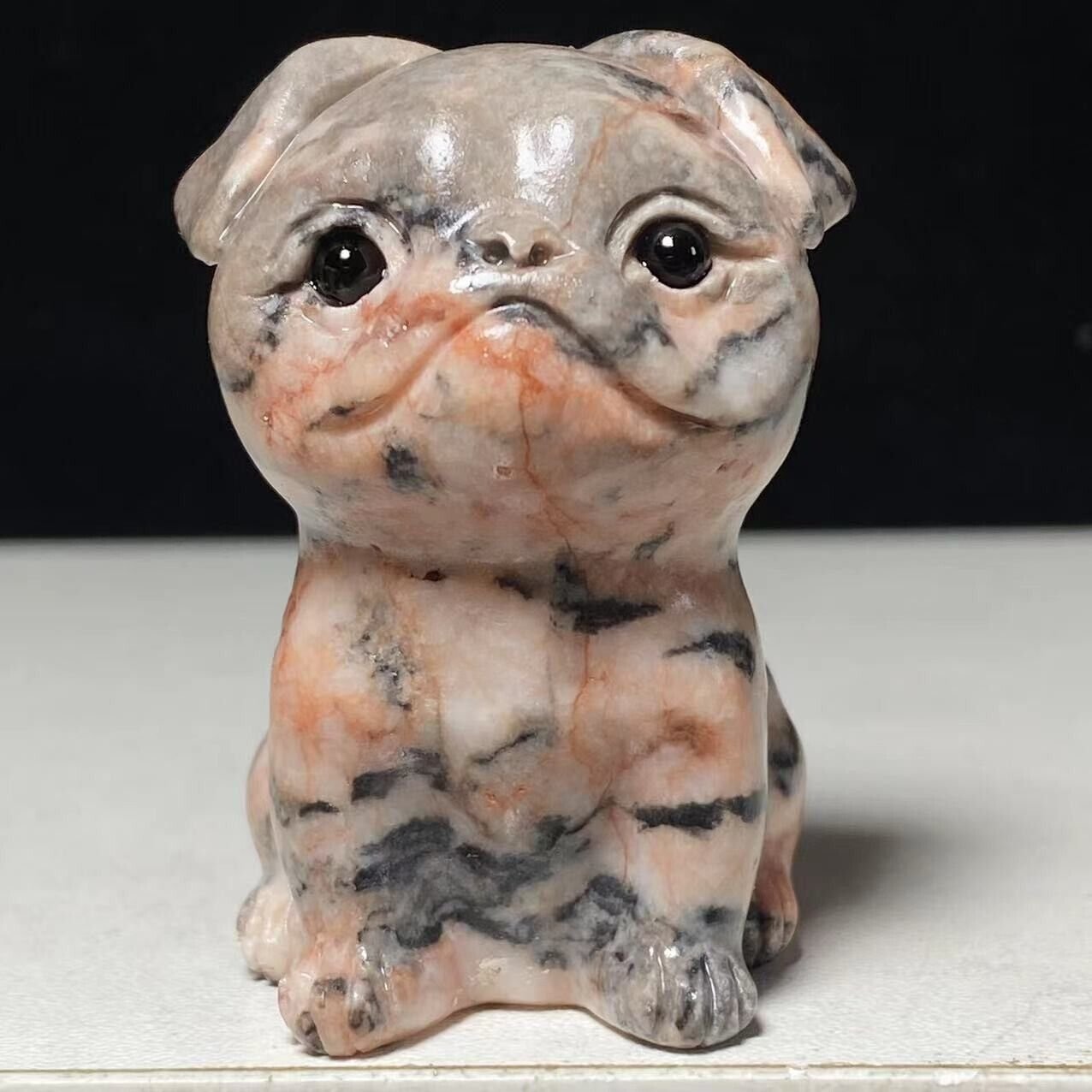 Unusual Rhodonite  Dog, 50mm Tall, 95g (Red)