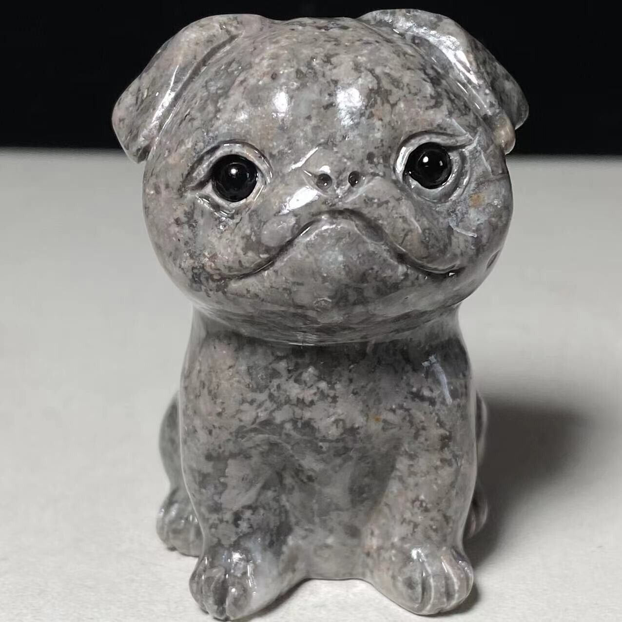 Unusual Stone Dog, 50mm Tall, 95g (Gray)