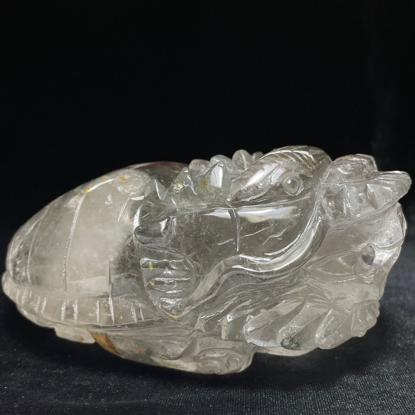 Epic Quartz Turtle Dragon with Solid Crystals, 68mm Tall, 1180g (Clear, White)