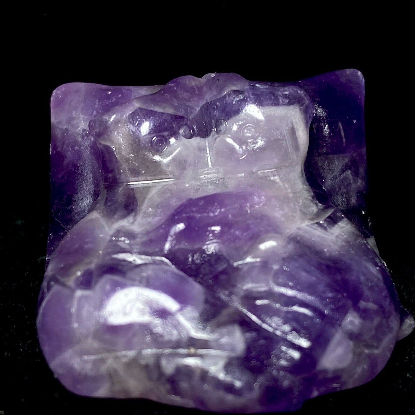 Rare Stone Snuggle Cat, 22mm Tall, 30g (Purple)