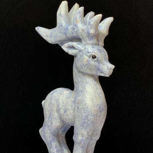 Precious Stone Deer, 150mm Tall, 323g (Blue, Gray)