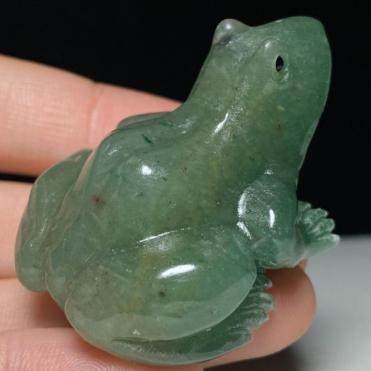 Rare Green Aventurine Big Frog, 32mm Tall, 63g (Green)