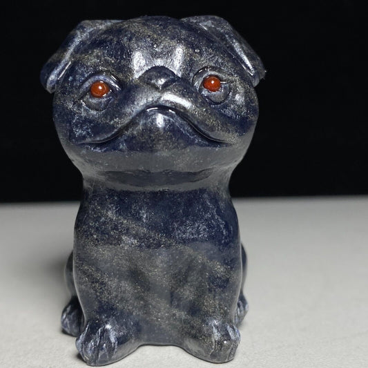 Rare Pyrite Dog, 50mm Tall, 96g (Blue)