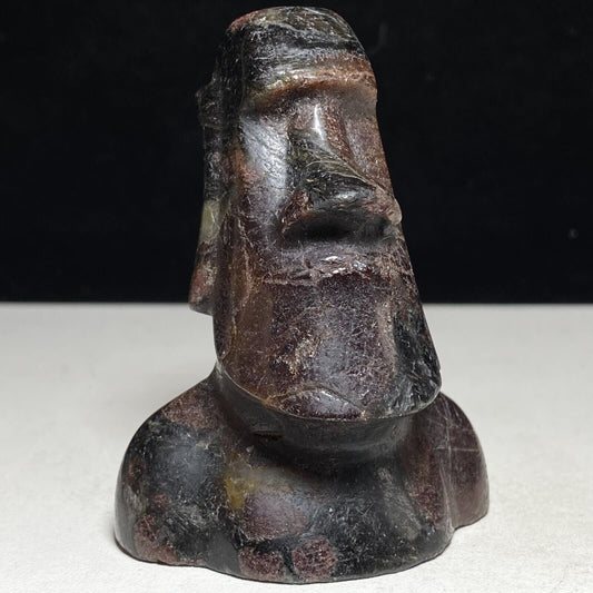 Rare Garnet in Astrophyllite Moai, 72mm Tall, 163g (Red, Black)