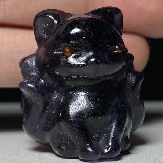 Rare Stone Sit Kitsune, 32mm Tall, 36g