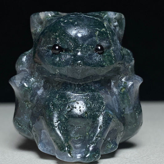 Rare Stone Sit Kitsune, 32mm Tall, 36g