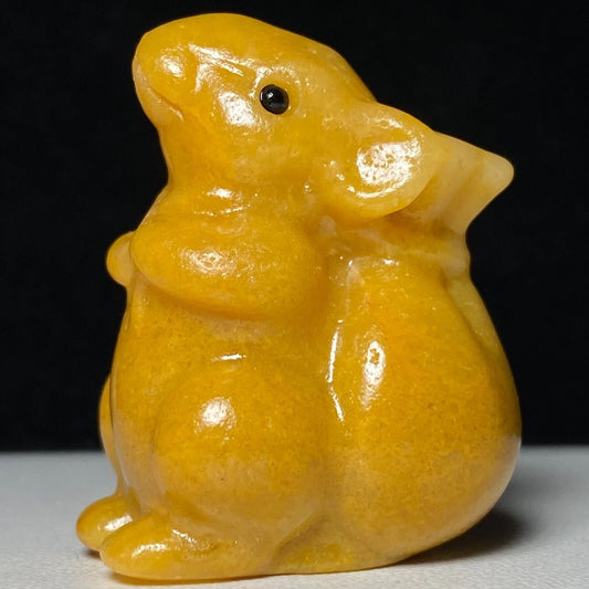 Common Yellow Aventurine Mouse, 37mm Tall, 32g (Yellow)