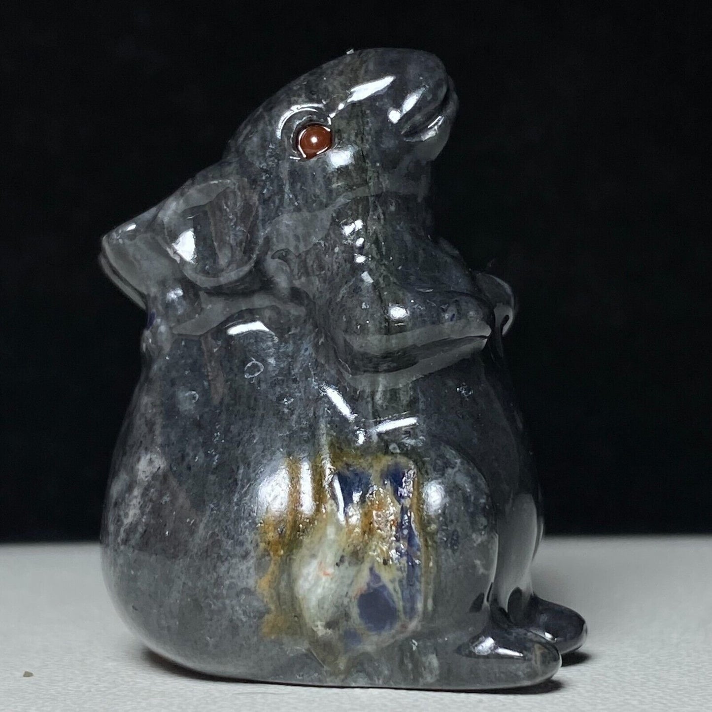 Rare Labradorite Mouse, 37mm Tall, 32g (Rainbow)