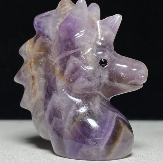 Rare Stone Unicorn, 42mm Tall, 27g (Purple, White)