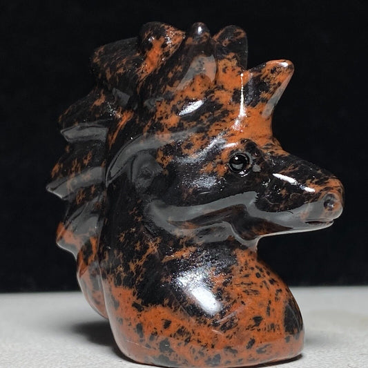 Unusual Mahogany Obsidian Unicorn, 42mm Tall, 27g (Red)