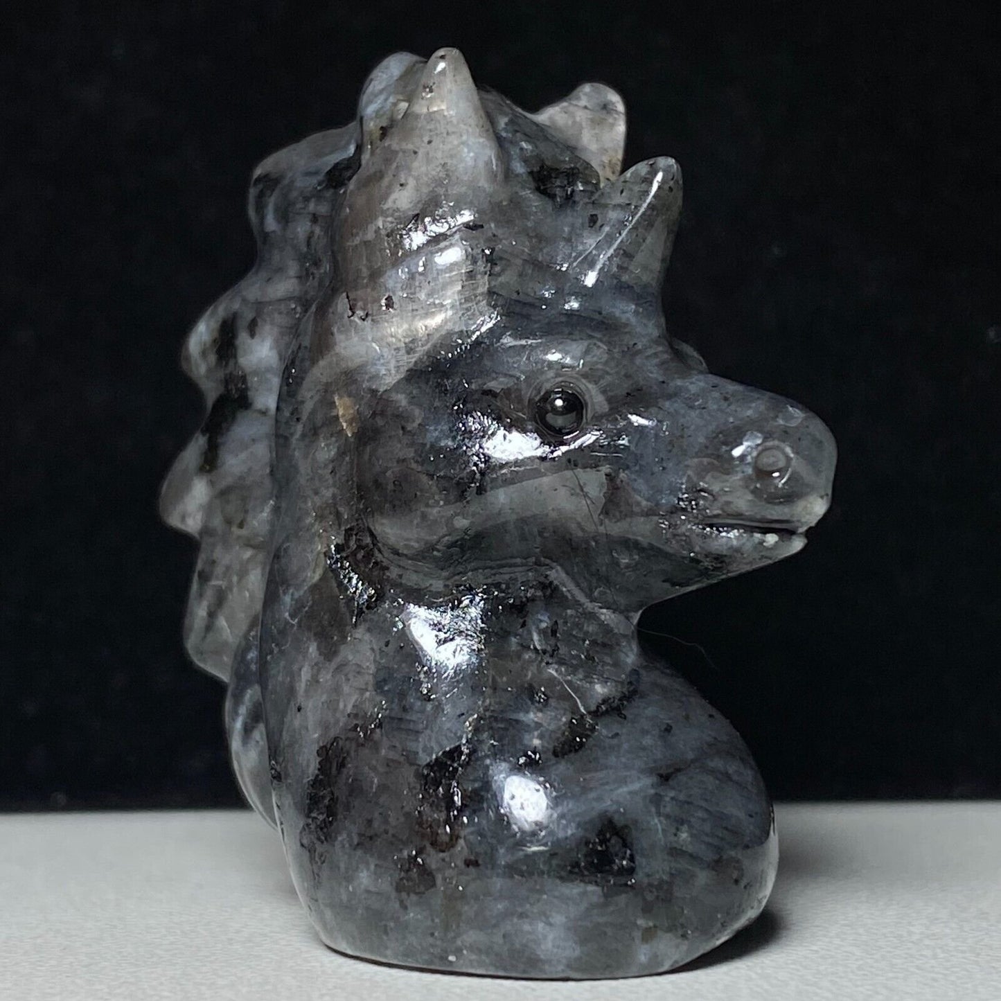 Rare Stone Unicorn, 42mm Tall, 27g (Blue)