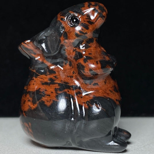 Unusual Mahogany Obsidian Mouse, 37mm Tall, 32g (Red)