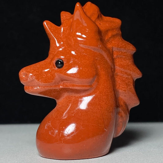 Unusual Stone Unicorn, 42mm Tall, 27g (Red)