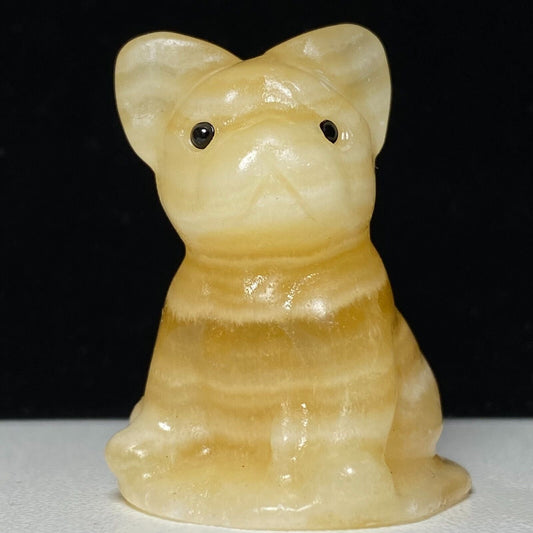 Unusual Calcite Dog, 38mm Tall, 30g (Yellow, White)