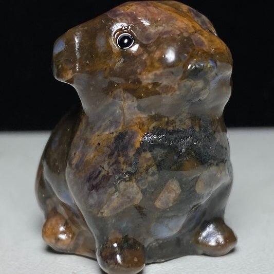 Unusual Stone Dog, 38mm Tall, 30g (Red)