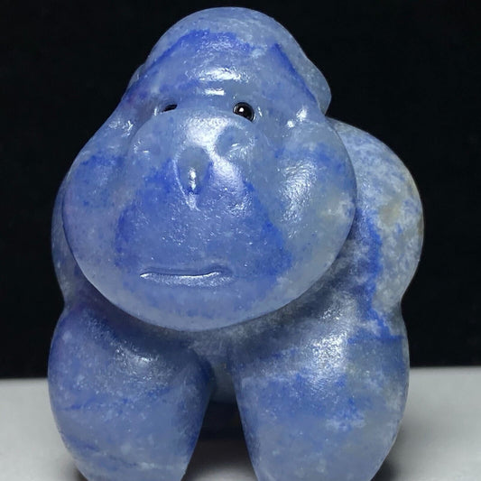 Unusual Blue Aventurine Gorilla, 47mm Tall, 78g (Blue)