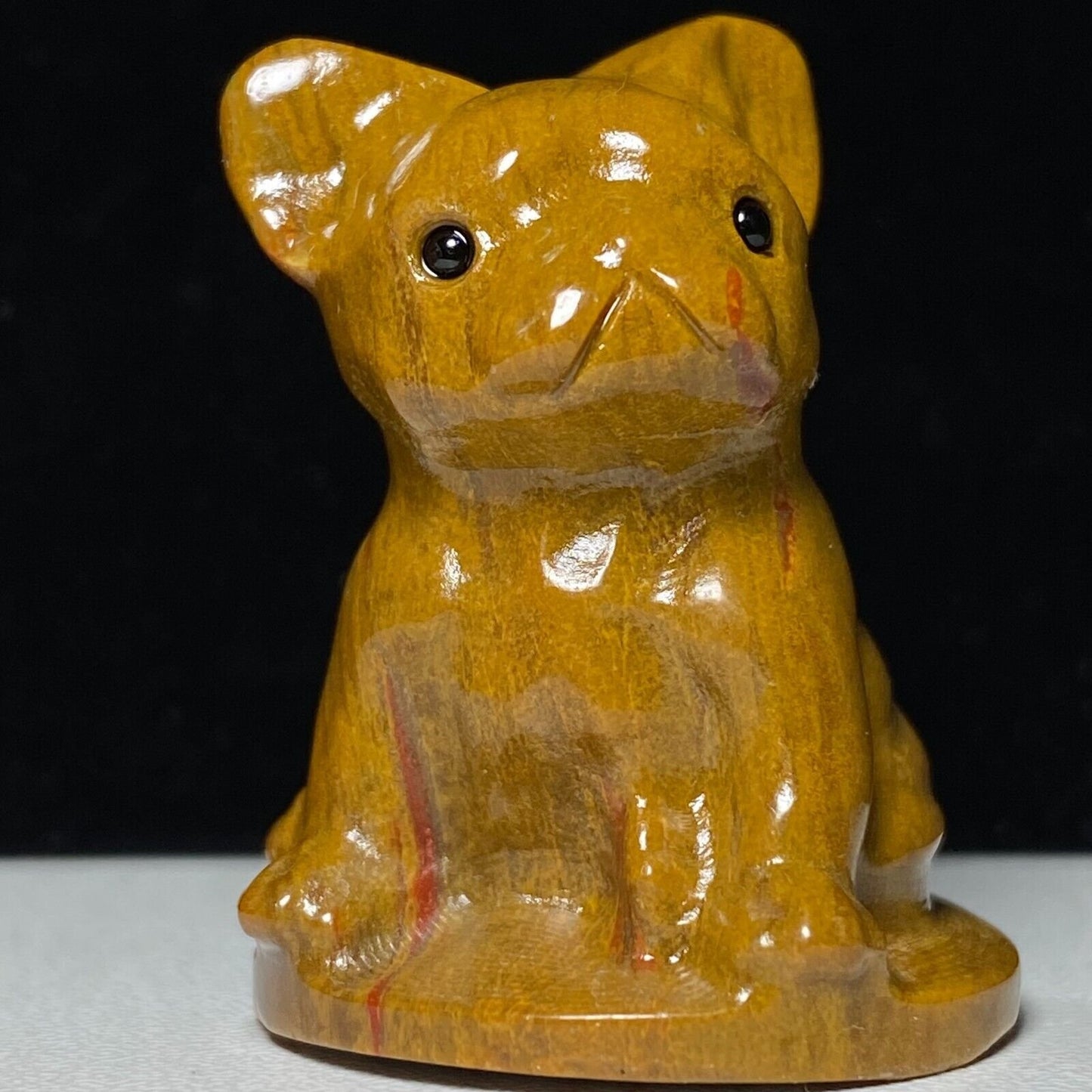 Common Mookaite Jasper Dog, 38mm Tall, 30g (Yellow)