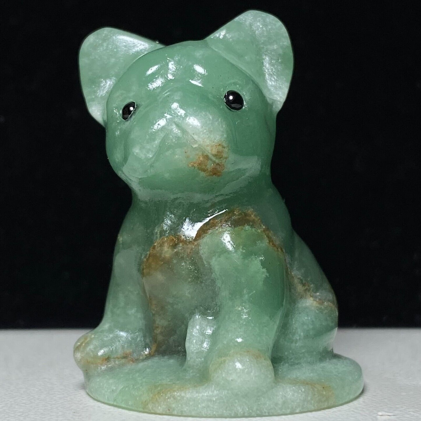 Unusual Green Aventurine Dog, 38mm Tall, 30g (Green)