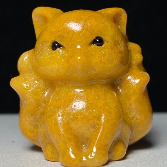 Common Stone Sit Kitsune, 32mm Tall, 37g (Yellow)