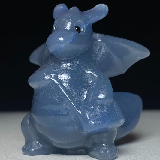 Unusual Blue Aventurine Dragon, 38mm Tall, 25g (Blue)