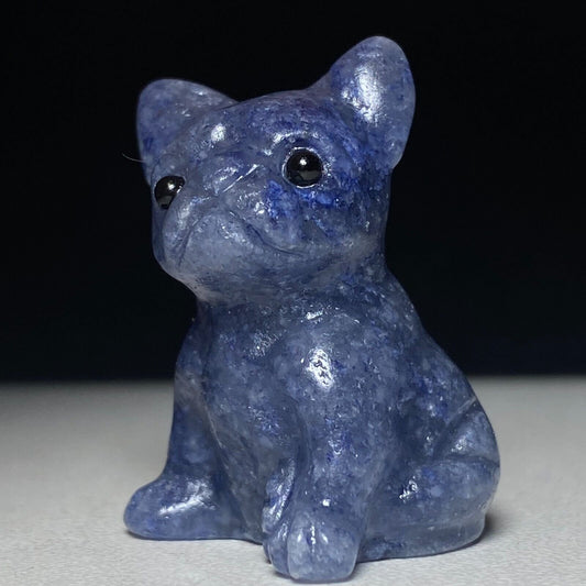 Rare Blue Aventurine Dog, 32mm Tall, 15g