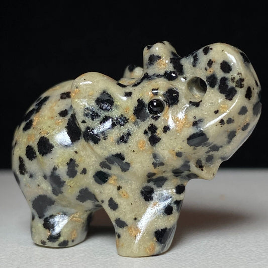 Rare Dalmation Jasper Elephant, 32mm Tall, 26g