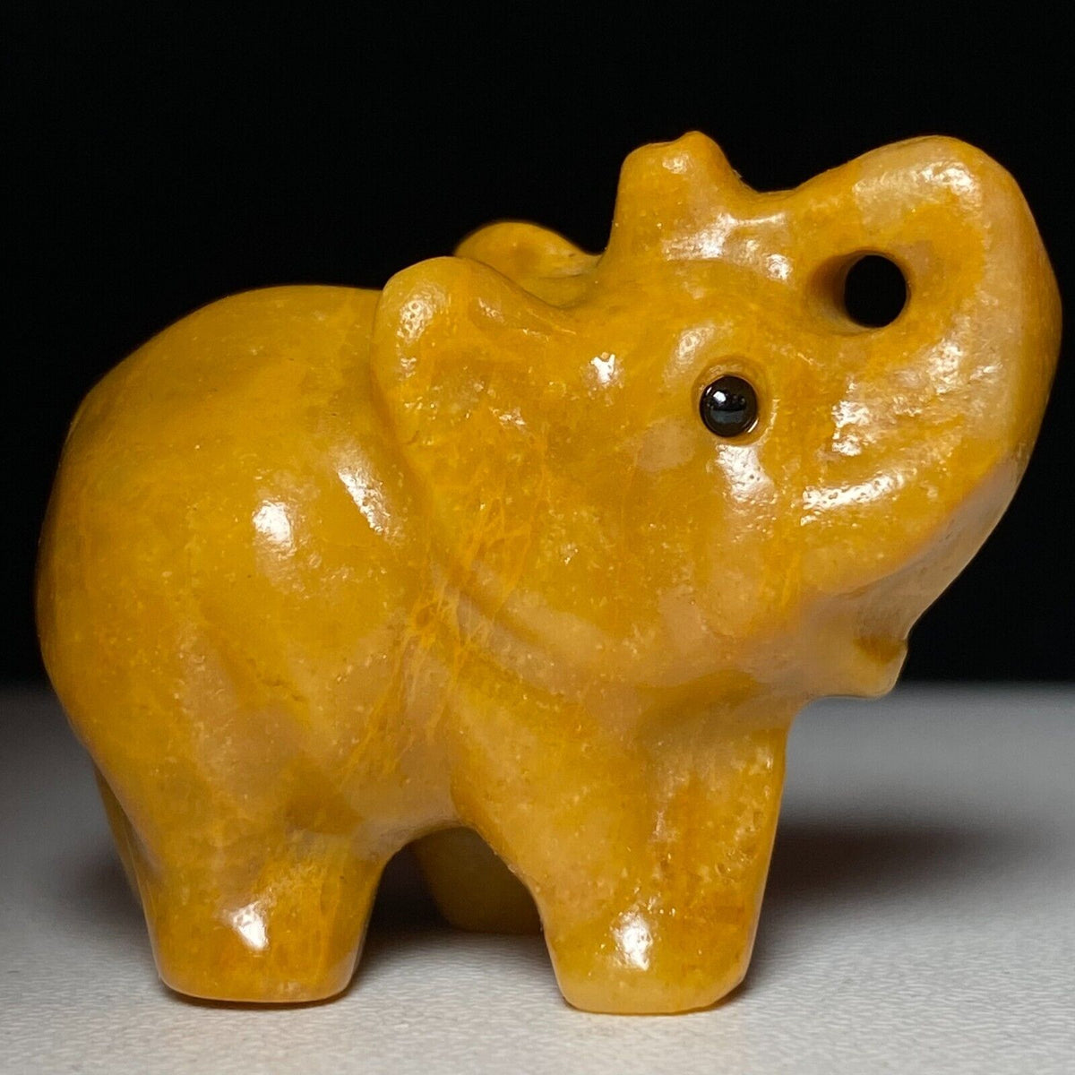 Common Yellow Jasper Elephant, 32mm Tall, 26g (Yellow, Orange)