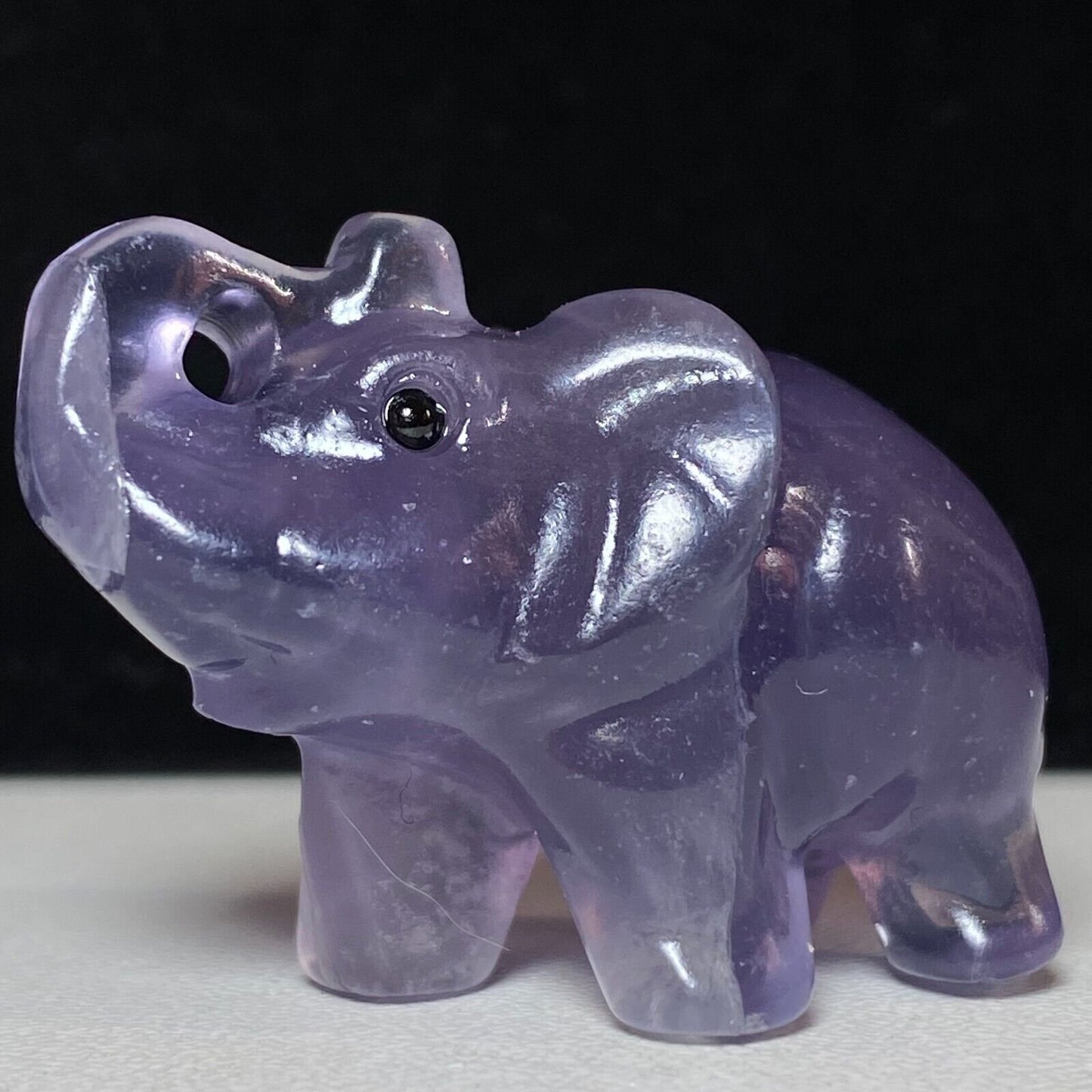 Rare Stone Elephant, 32mm Tall, 26g (Purple)