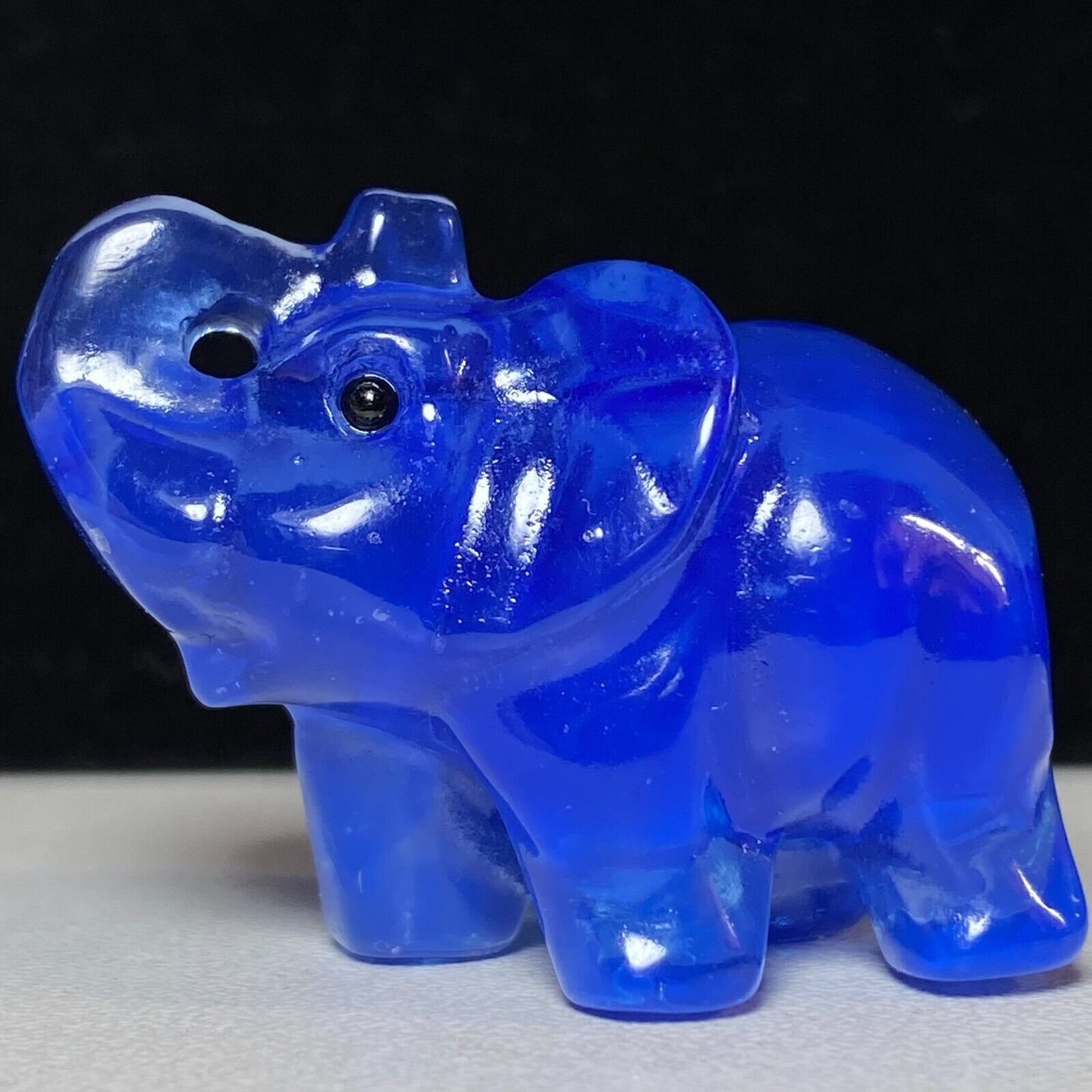 Rare Stone Elephant, 32mm Tall, 26g (Blue)