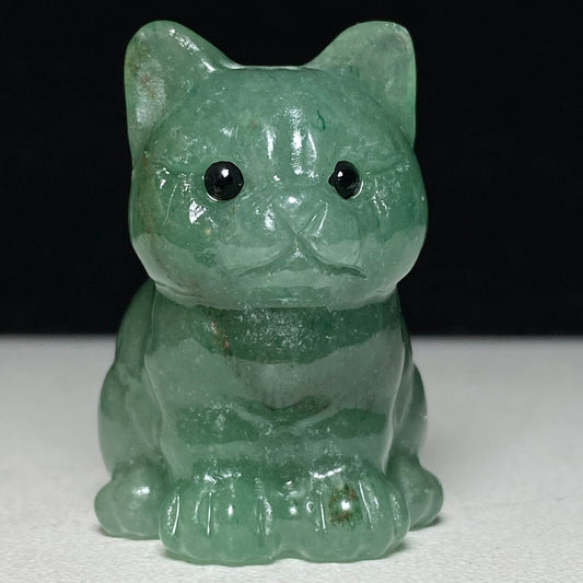 Rare Green Aventurine Front Cat, 36mm Tall, 31g (Green)